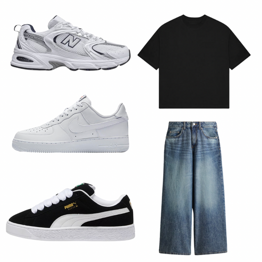 👑 PROMOCIÓN 3 ZAPATILLAS + POLO BOXY FIT + BAGGY JEANS POR S/350 👑